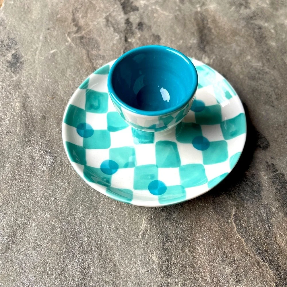 Anthropologie-Checkered Egg Cup
